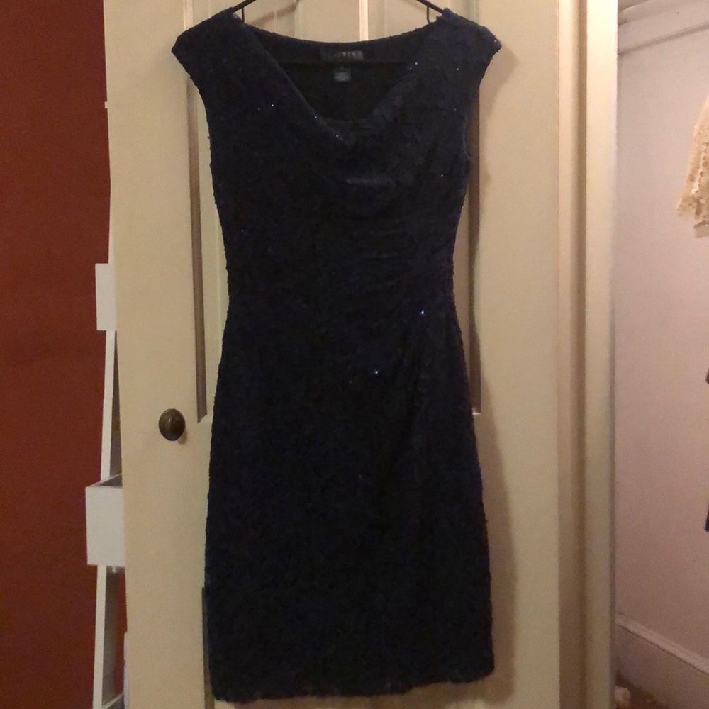 Blue sequin dress